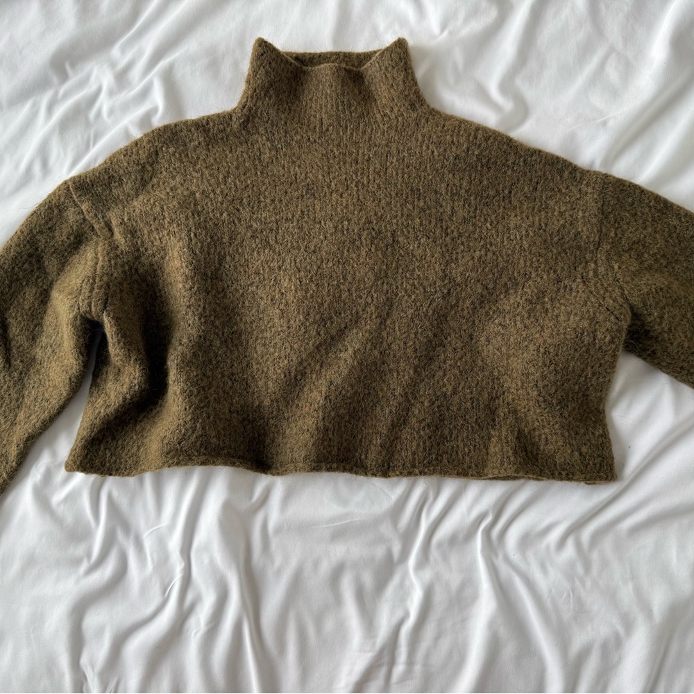 Zara Olive Brown Turtleneck Sweater